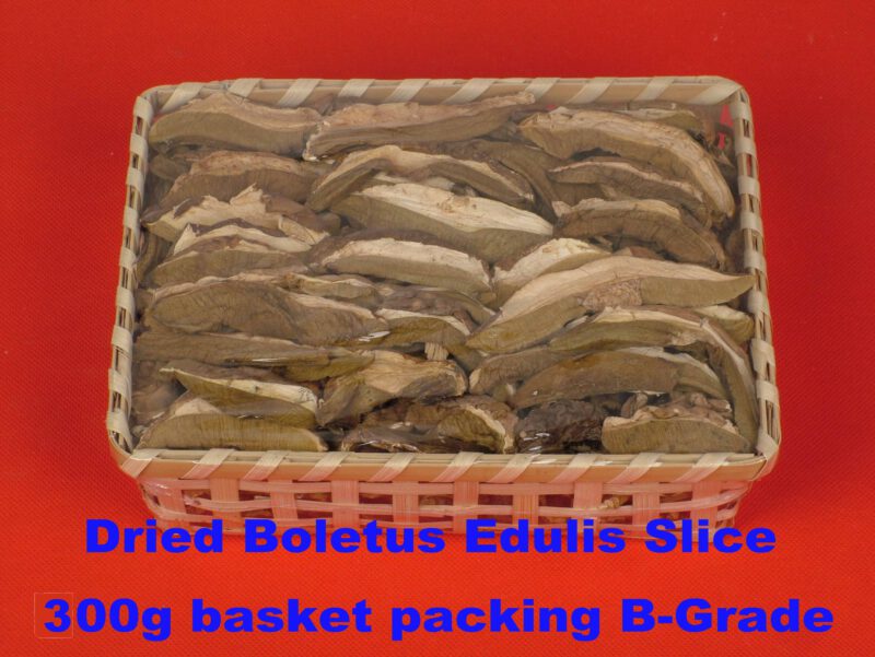 Dried Boletus edulis (porcini) slice B-grade(Net 300g basket packing )